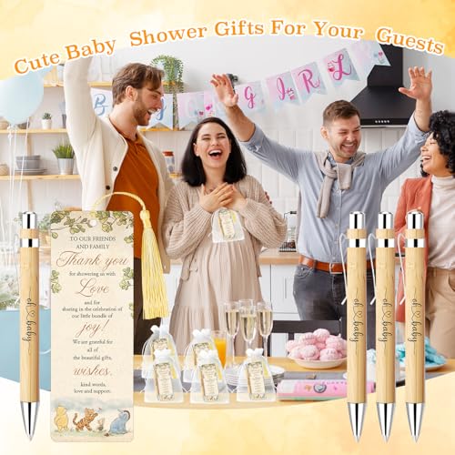 90-Piece Baby Shower Favor Set: 30 Pens, 30 Bookmarks, and 30 Gift Bags
