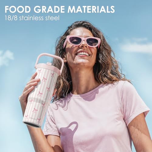 30oz Stainless Steel Insulated Travel Tumbler with Straw and Carry Handle