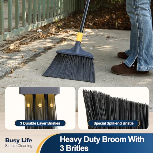 Heavy-Duty Commercial Outdoor Broom - 54-Inch Long Handle, 13-Inch Head