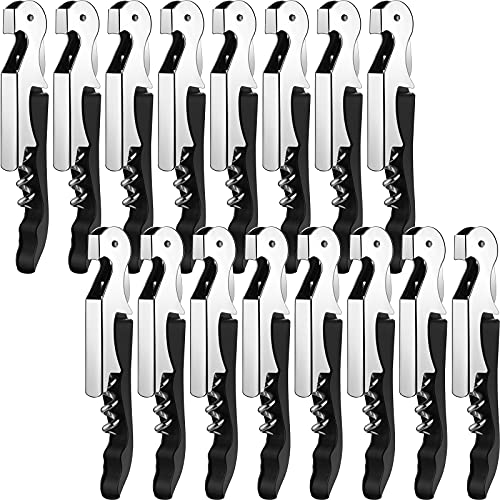 Honoson 16 Pcs Black Waiter's Corkscrew Wine Openers Set - Professional Quality