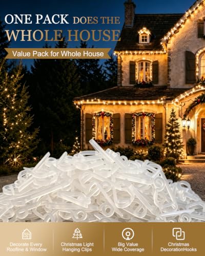 LAOWUJA 240-Pack Outdoor Christmas Light Clips for Gutters – C7/C9, Icicle & LED Lights
