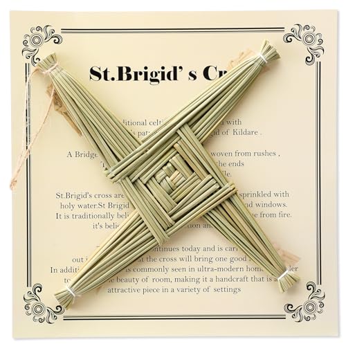 St. Brigid's Wall Cross 8-Inch Handcrafted Irish Straw Protection Decor