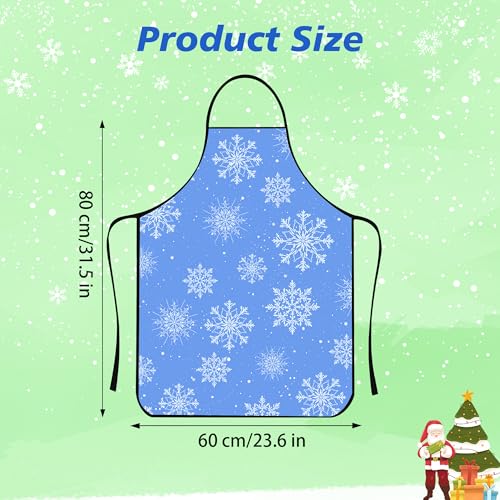 Christmas Snowflake Apron for Men Women Kids Holiday Baking Cooking Kitchen