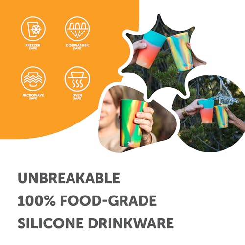 16oz Unbreakable Silicone Pint Glass - BPA-Free Reusable Drinking Cup