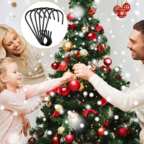 120 Pcs Black Metal Ornament Hooks with Storage Box for Christmas Tree