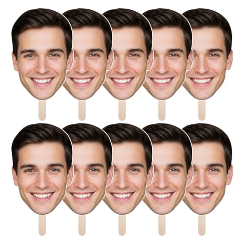 10 Pack Custom Big Head Cutouts on a Stick - Personalized Photo Signs