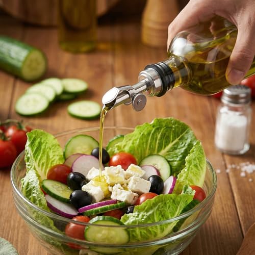 12 Pack Stainless Steel Liquor & Oil Bottle Pourers with Auto Flip Cap