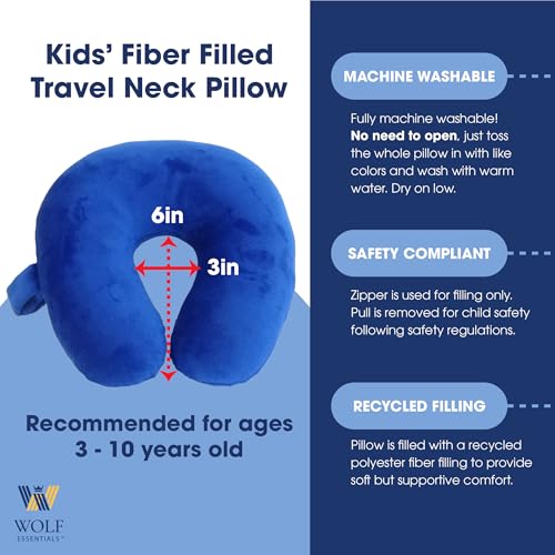 Kids Travel Neck Pillow - Soft Microfiber Support for Airplane & Car Rides
