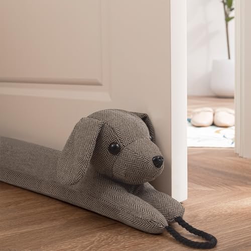 Weighted Door Draft Stopper - 38 Inch Decorative Dog Draft Blocker
