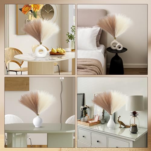 Artificial Pampas Grass Decor - 17.7 Inch Fluffy Silk Stems, 30 Pack