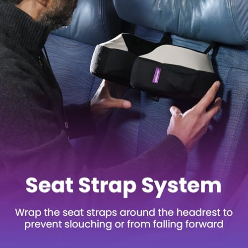 Travel Neck Pillow with 360-Degree Support | Memory Foam, Attachment Straps