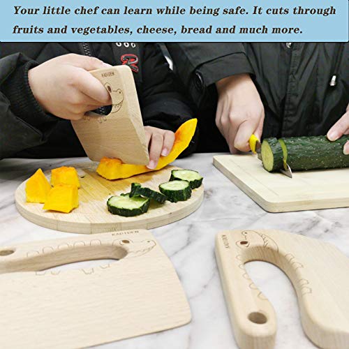 Wooden Kids Cooking Knife Safe Vegetable and Fruit Cutter for Toddlers