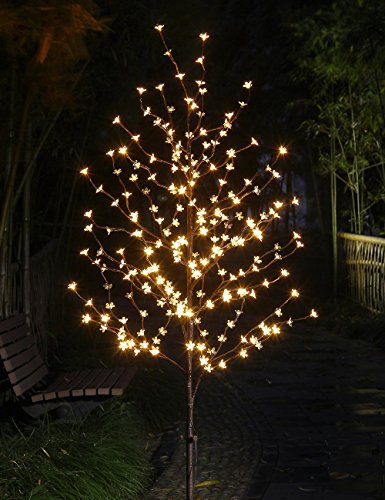 6.5ft Lighted Cherry Blossom Tree with 208 Warm White LED Lights