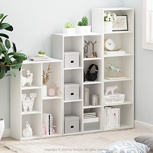 Furinno Luder 5-Cube Bookcase & Open Storage Bookshelf, White