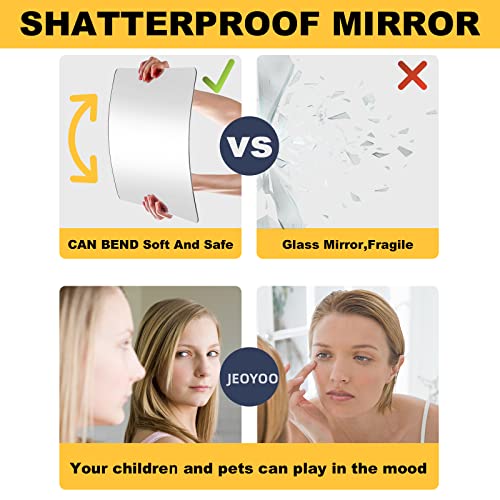 Shatterproof Acrylic Wall Mirror Tiles - 8x8 Inch Self-Adhesive Set of 4