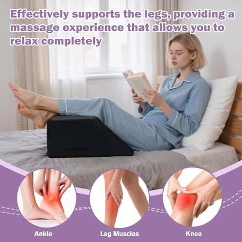 Leg Support Bolster Pillow for Massage Therapy - 30D Foam, Easy-Clean Cover, 20.4 x 18.5 x 9 Inch