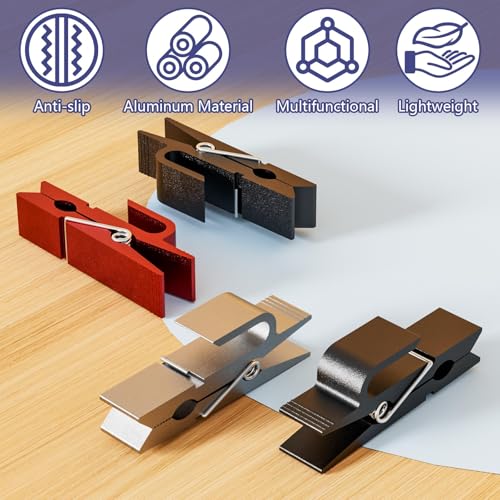 12-Piece Grid Wall Hooks for Metal Display Panels - Black Aluminum Clips