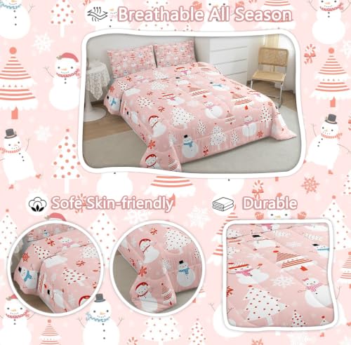 Feelyou Full Size Christmas Tree Snowman Dots Kids Comforter Set Multi 07