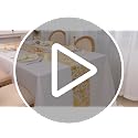 Metallic Gold Sequin Table Runner 11x108 Inch - 2 Piece Mesh Set