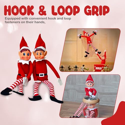 12-Inch Christmas Elf Figures Set - Boy & Girl Soft Body Holiday Dolls