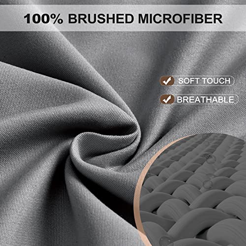 FreshCulture Queen Fitted Sheet - Deep Pocket Brushed Microfiber, Dark Grey