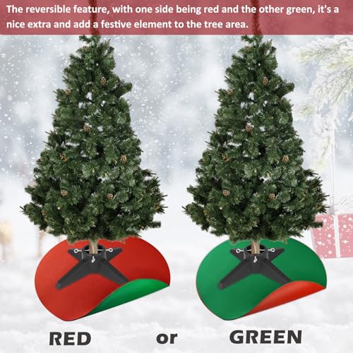 Reversible Christmas Tree Stand Mat - 28 Inch Round Felt Floor Protector