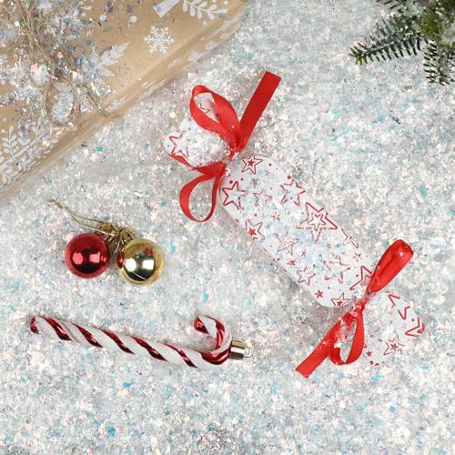 Iridescent Artificial Flake Snow - 7.05 oz Sparkling Fake Snow for Crafts