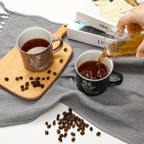 10 Pack 12oz Enamel Coffee Mugs - Employee Appreciation Gifts Bulk