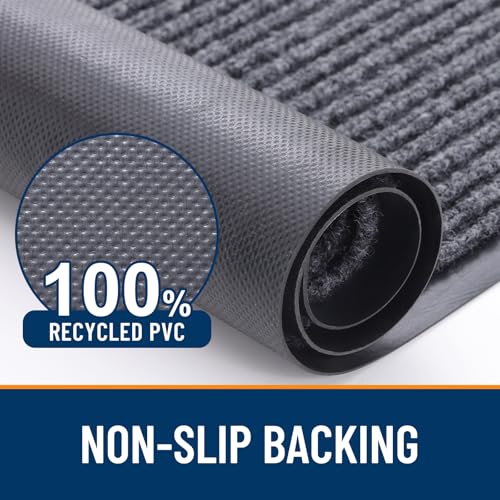 Heavy-Duty Front Door Mats 2-Pack - 29.5"x17" Non-Slip Indoor Outdoor Doormats