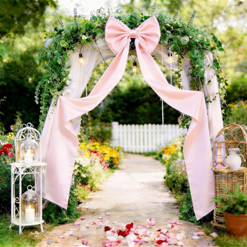 Extra Long Pink Satin Bow Wall Decor (70x20 Inch) for Coquette Room Decor