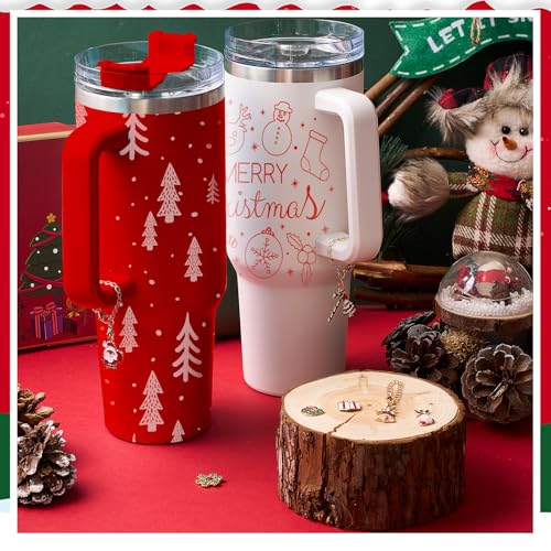 8 Pcs Christmas Cup Charms & Chains Set – Tumbler Accessories, Landical, Xmas