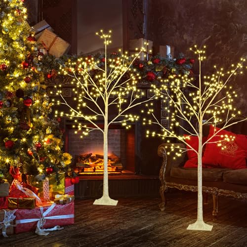 PXBNIUYA 288LED Birch Tree Light with Remote – Warm White (1 Count)