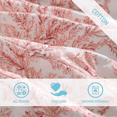 Reversible Twin Quilt Set - 100% Cotton Bedding with Sham
