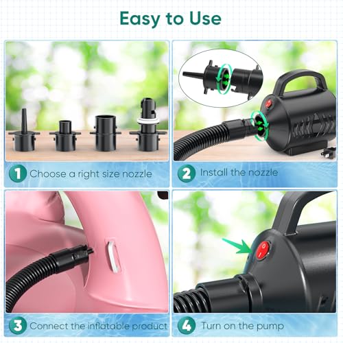 Electric Air Pump for Inflatables - High-Power Quick-Fill Inflator Deflator
