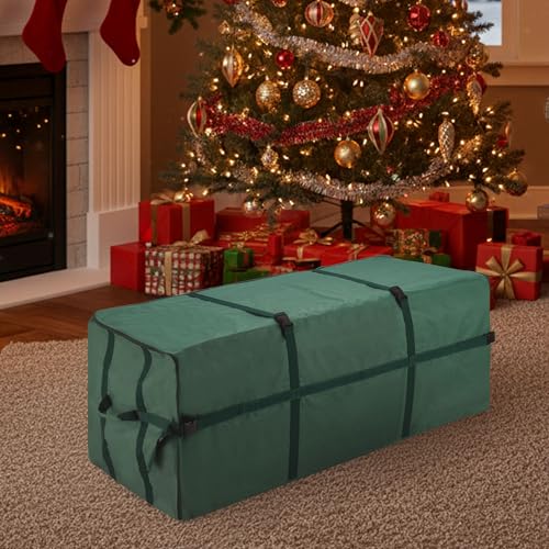 Christmas Tree Storage Bag for 7.5ft Artificial Trees - Green Canvas with Straps