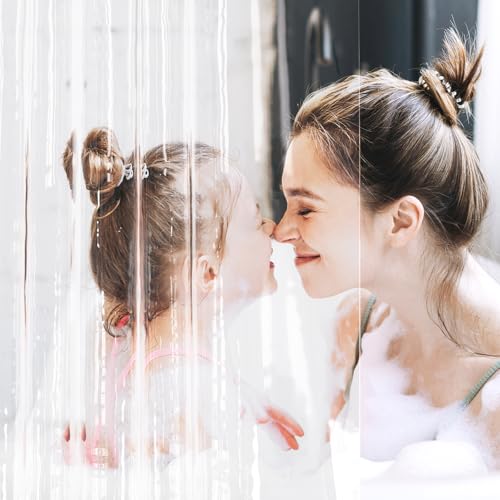 Extra Long Shower Curtain Liner, 72x96 Inch Clear PEVA with Weighted Hem
