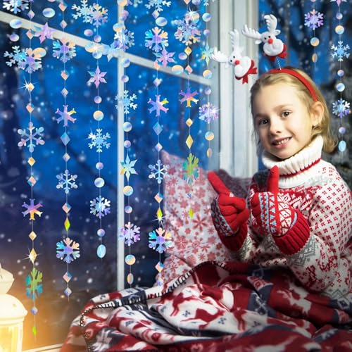 Winter Wonderland Snowflakes Decorations Garland for Frozen Party