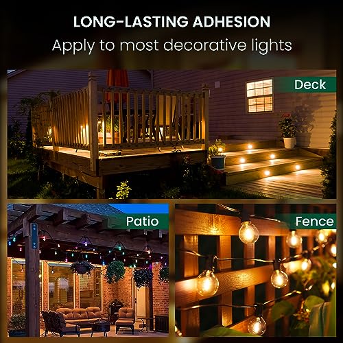 30-Pack Adhesive Outdoor String Light Hooks, Weatherproof Clips for Patio
