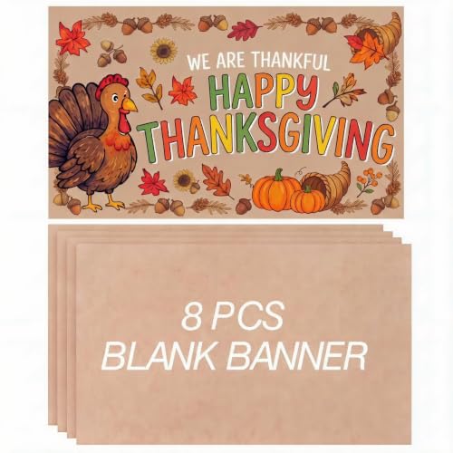 8 Pack 36x60 Inch Large Brown Kraft Paper Banners for Crafts & Decorations