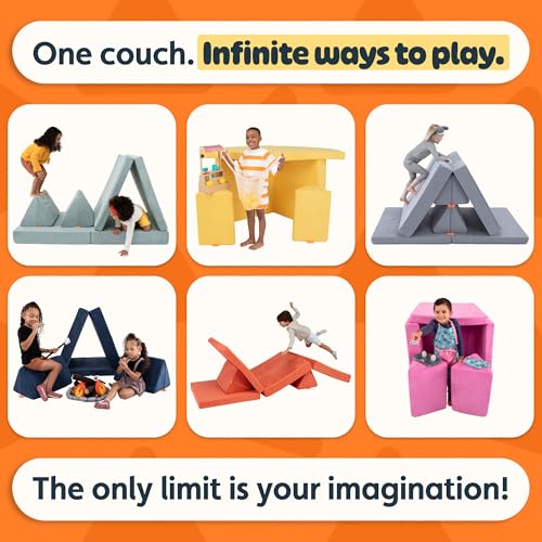 Modular Foam Kids Play Couch - Convertible & Washable Playroom Sofa