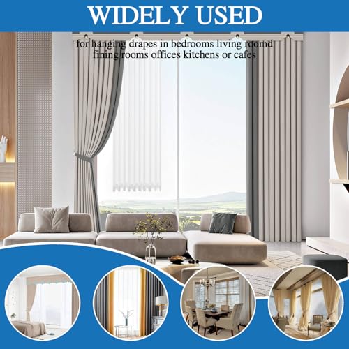 24-Piece Openable Metal Curtain Rings with Eyelets - 1.5 Inch Diameter