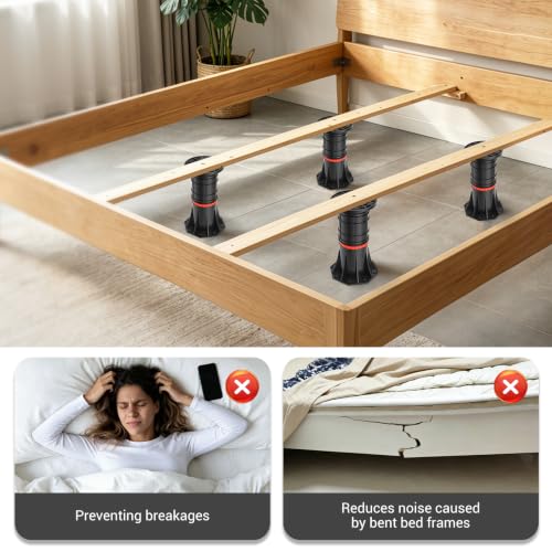 Adjustable Bed Support Legs, 8.4-13.5 Inch Heavy Duty Center Slats Support
