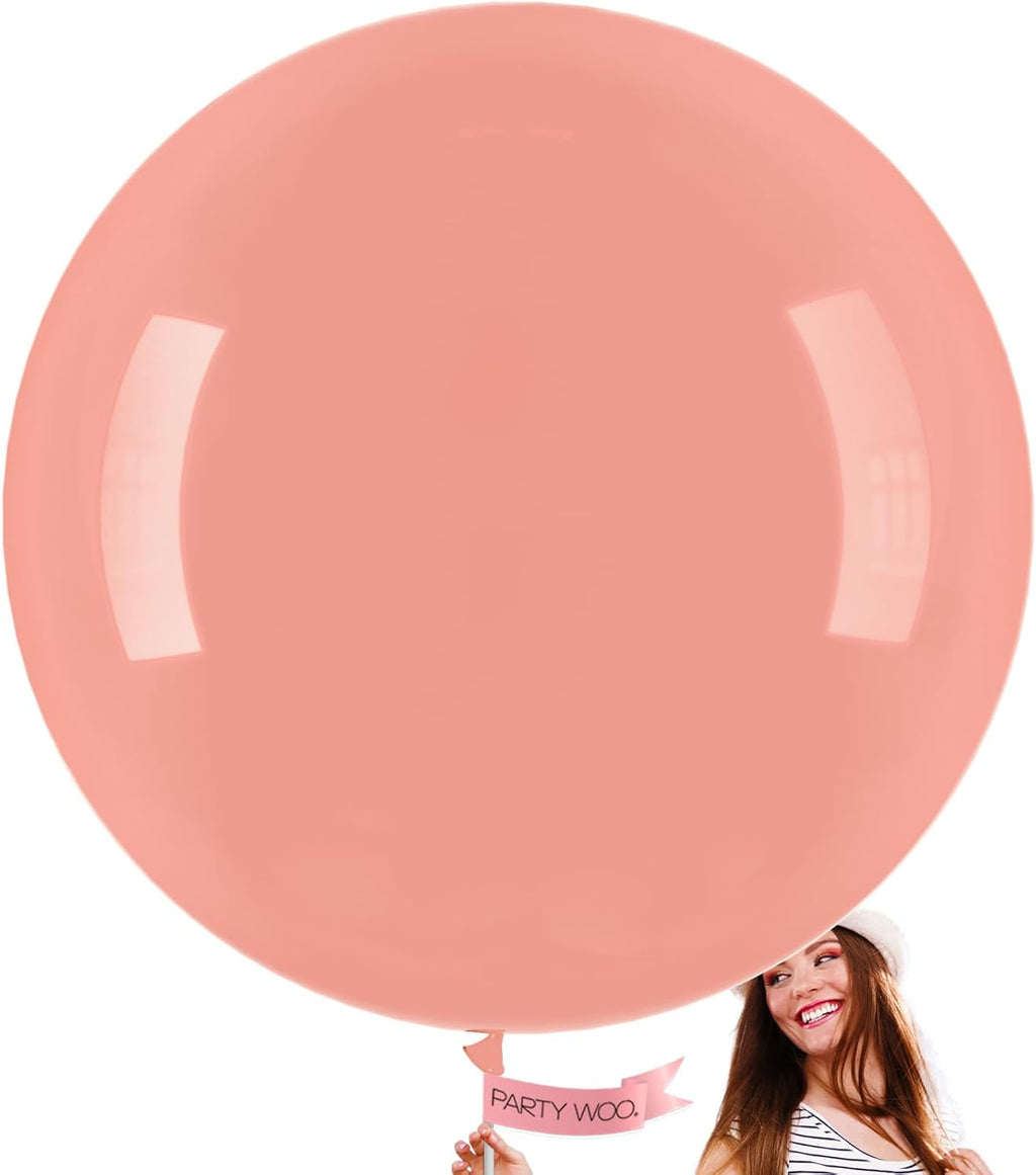 PartyWoo 36-Inch Dusty Pink Balloons - Blush Rose Latex Helium for Weddings & Birthdays | 4-Pack