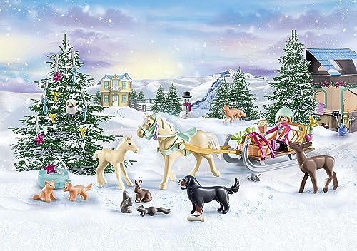 Christmas Sleigh Ride Advent Calendar with Horse Figures & Surprises