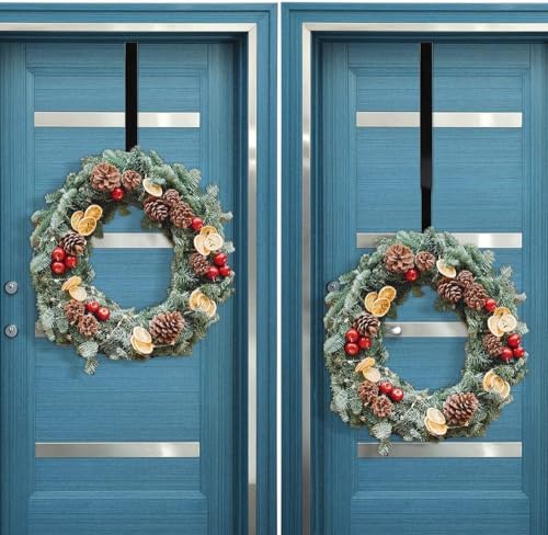 Adjustable Front Door Wreath Hanger, 14 to 26 Inch Heavy Duty Metal Hook
