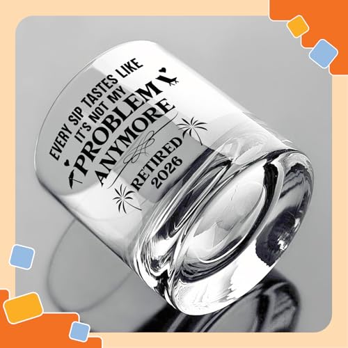 Retirement Whiskey Glass for Men - Funny Farewell Gift for Coworkers