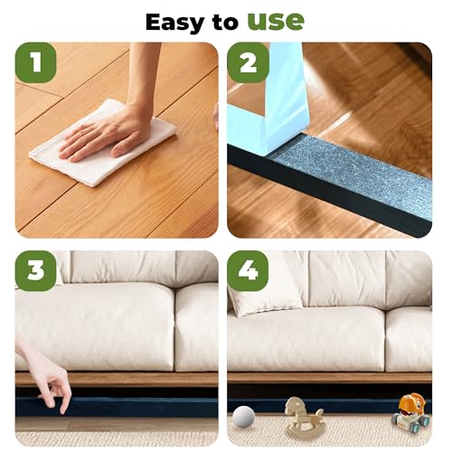 10-Piece Under Couch Blocker for Pets and Toys, 17-Inch EVA Foam Barrier