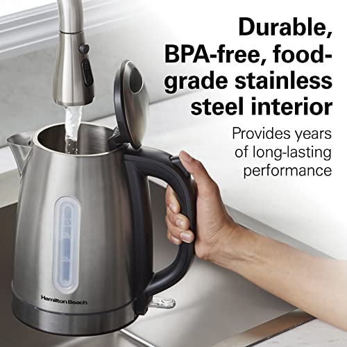 Hamilton Beach 1.8 Quart Stainless Steel Electric Tea Kettle with LED Light Ring