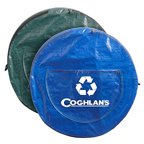 Coghlan's Pop-Up Lightweight Trash & Recycle Can ? Collapsible Dual-Purpose Bin for Camping, RV, and Travel ? Durable, Compact, and Easy to Store ? 29.5 Gallon