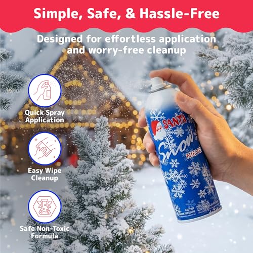 Fake Snow Spray 2-Pack (13oz) - Quick-Dry Tree Flocking & Window Spray